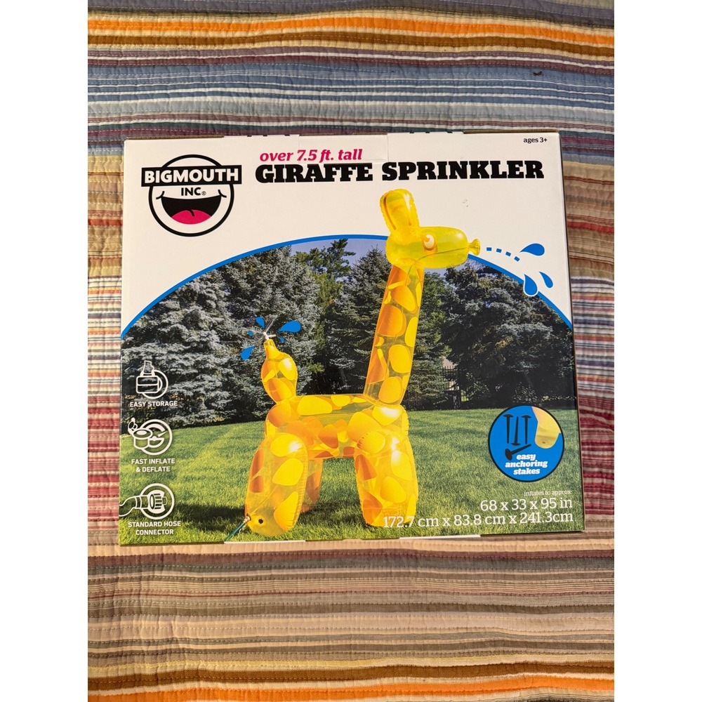 BigMouth Inc Giant Inflatable Giraffe Yard Sprinkler 7.5ft Tall Yellow BMYS-0001